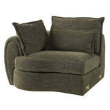 Leighton Green Modular - Left Facing Arm Chair W/3 Pillows