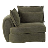 Leighton Green Modular - Left Facing Arm Chair W/3 Pillows