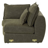 Leighton Green Modular - Left Facing Arm Chair W/3 Pillows