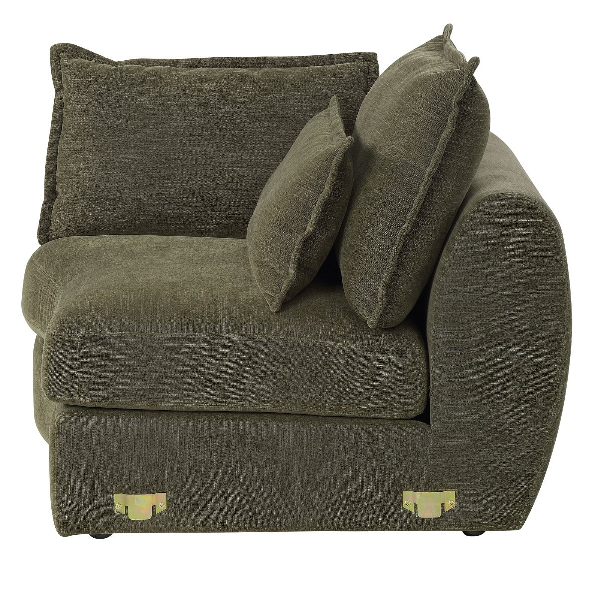 Leighton Green Modular - Left Facing Arm Chair W/3 Pillows