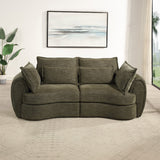 Leighton Green Modular - Left Facing Arm Chair W/3 Pillows
