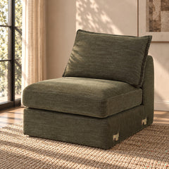 Leighton Green Modular - Armless Chair W/1 Pillow