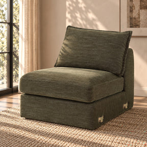Leighton Green Modular - Armless Chair W/1 Pillow
