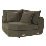 Leighton Green Modular - Wedge W/4 Pillows