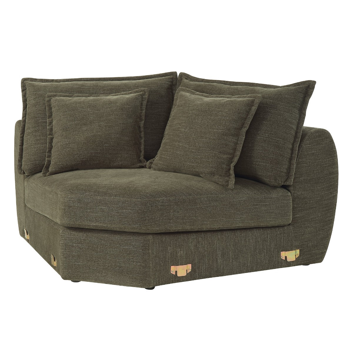 Leighton Green Modular - Wedge W/4 Pillows