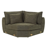 Leighton Green Modular - Wedge W/4 Pillows