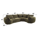 Leighton Green Modular - Wedge W/4 Pillows