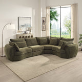 Leighton Green Modular - Wedge W/4 Pillows