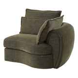 Leighton Green Modular - Right Facing Arm Chair W/3 Pillows