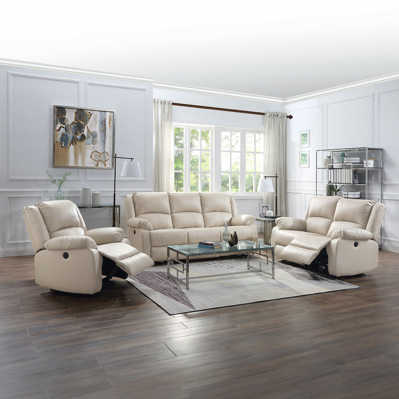 Zuriel Beige Power Motion Sofa W/Usb - Ornate Home