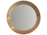 Modern Soft Bronze Circular Textured Wall Mirror 44"