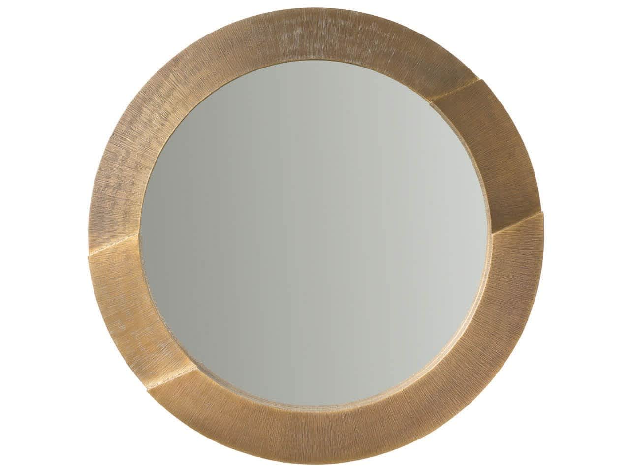 Modern Soft Bronze Circular Textured Wall Mirror 44"