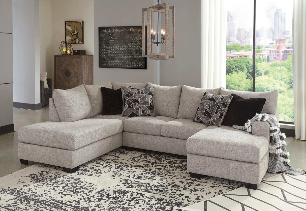 (Online Special Price) Megginson Storm Gray 2pc Double Chaise LAF Sectional Sofa - Ornate Home