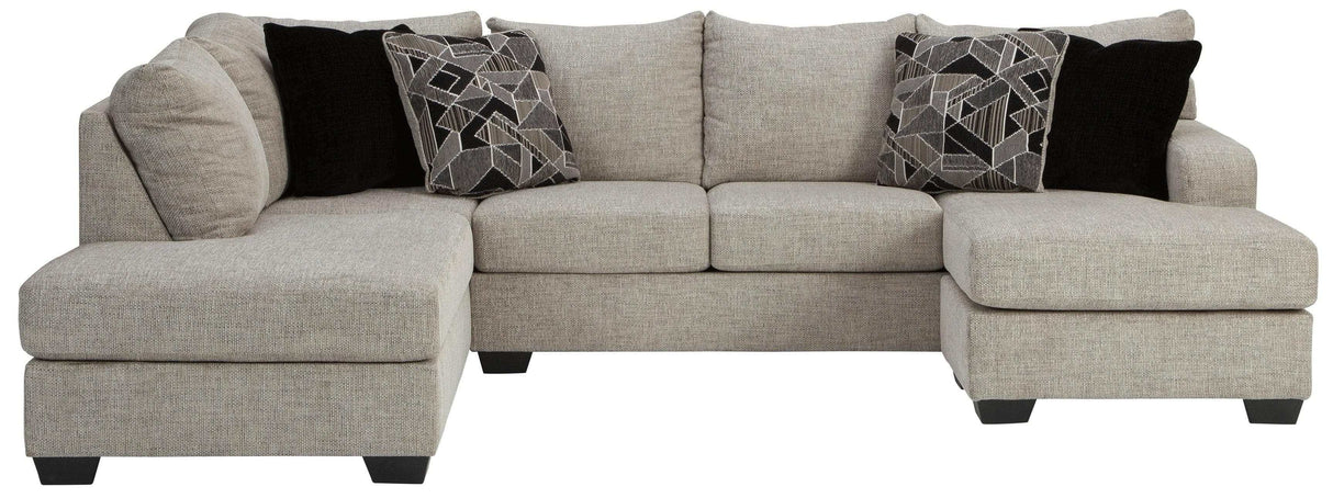 (Online Special Price) Megginson Storm Gray 2pc Double Chaise LAF Sectional Sofa - Ornate Home