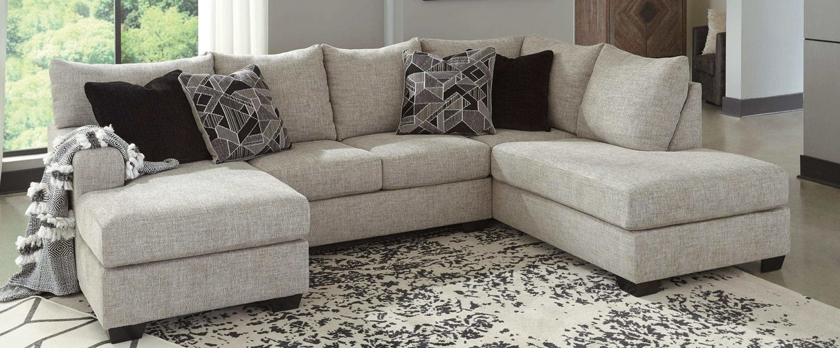 (Online Special Price) Megginson Storm Gray 2pc Double Chaise RAF Sectional Sofa - Ornate Home