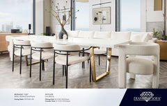 Mirage White 120" Lacquer Dining Table - Ornate Home
