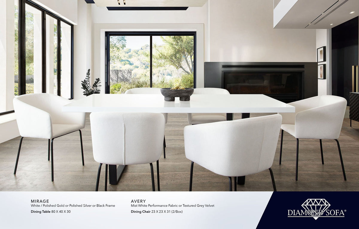 Mirage White/Black Dining Table - Ornate Home