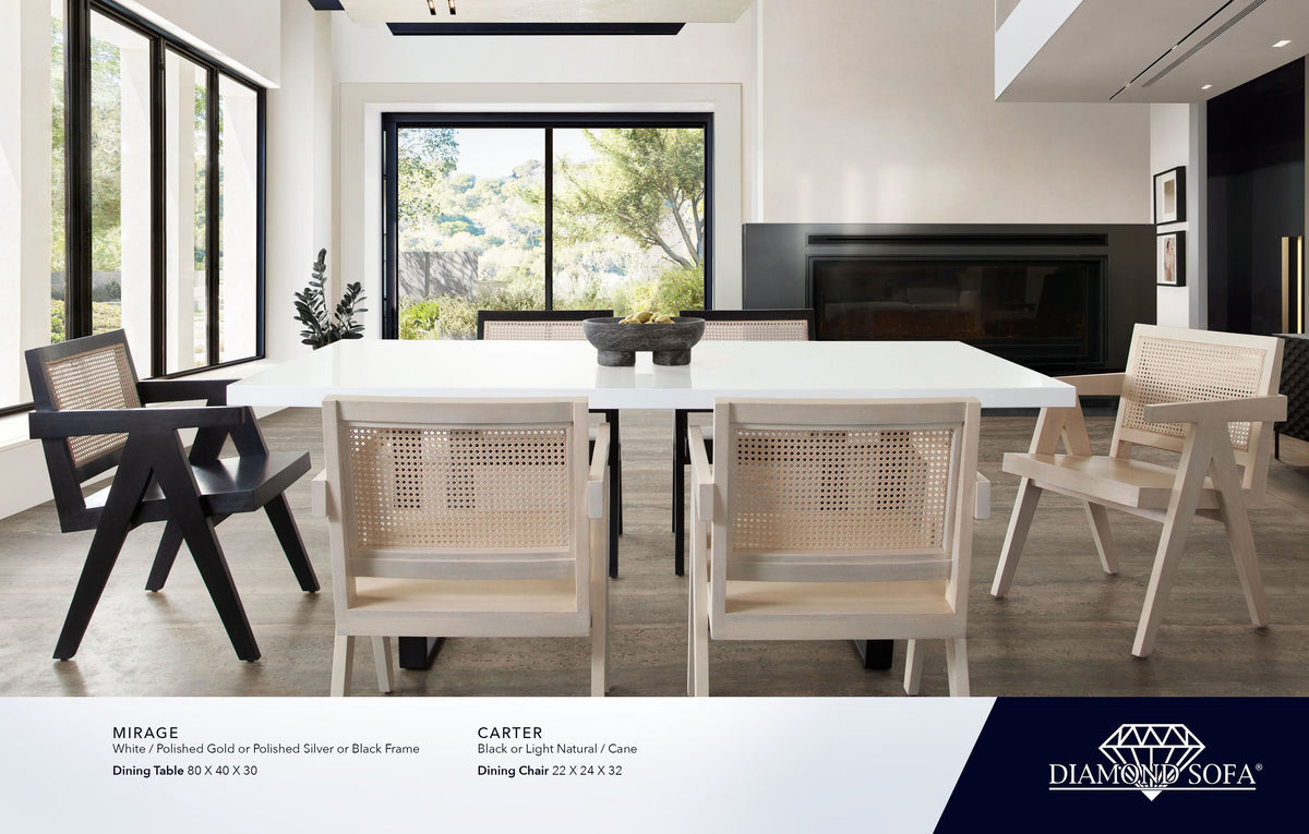 Mirage White/Black Dining Table - Ornate Home