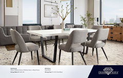 Mirage White/Black Dining Table - Ornate Home