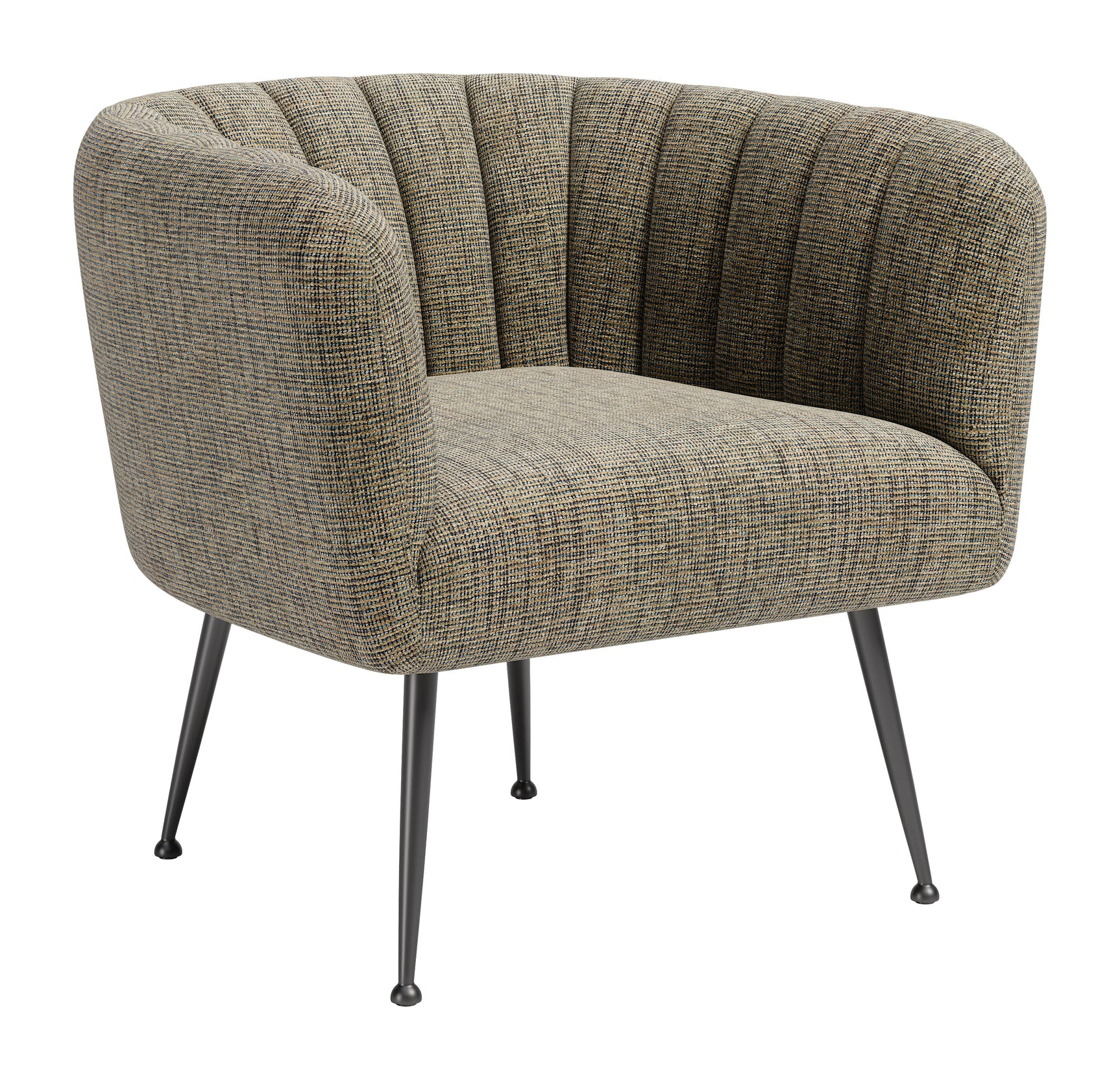 Deco Green Tweed Accent Chair