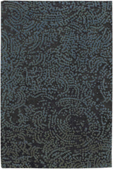 Pensacola Denim/Black Premium Wool&Viscose Rug - Clearance