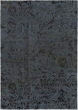 Pensacola Denim/Black Premium Wool&Viscose Rug - Clearance