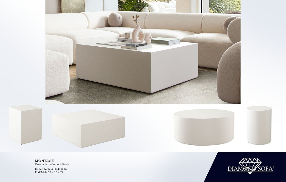 Montage Ivory Cement Coffee Table - Ornate Home
