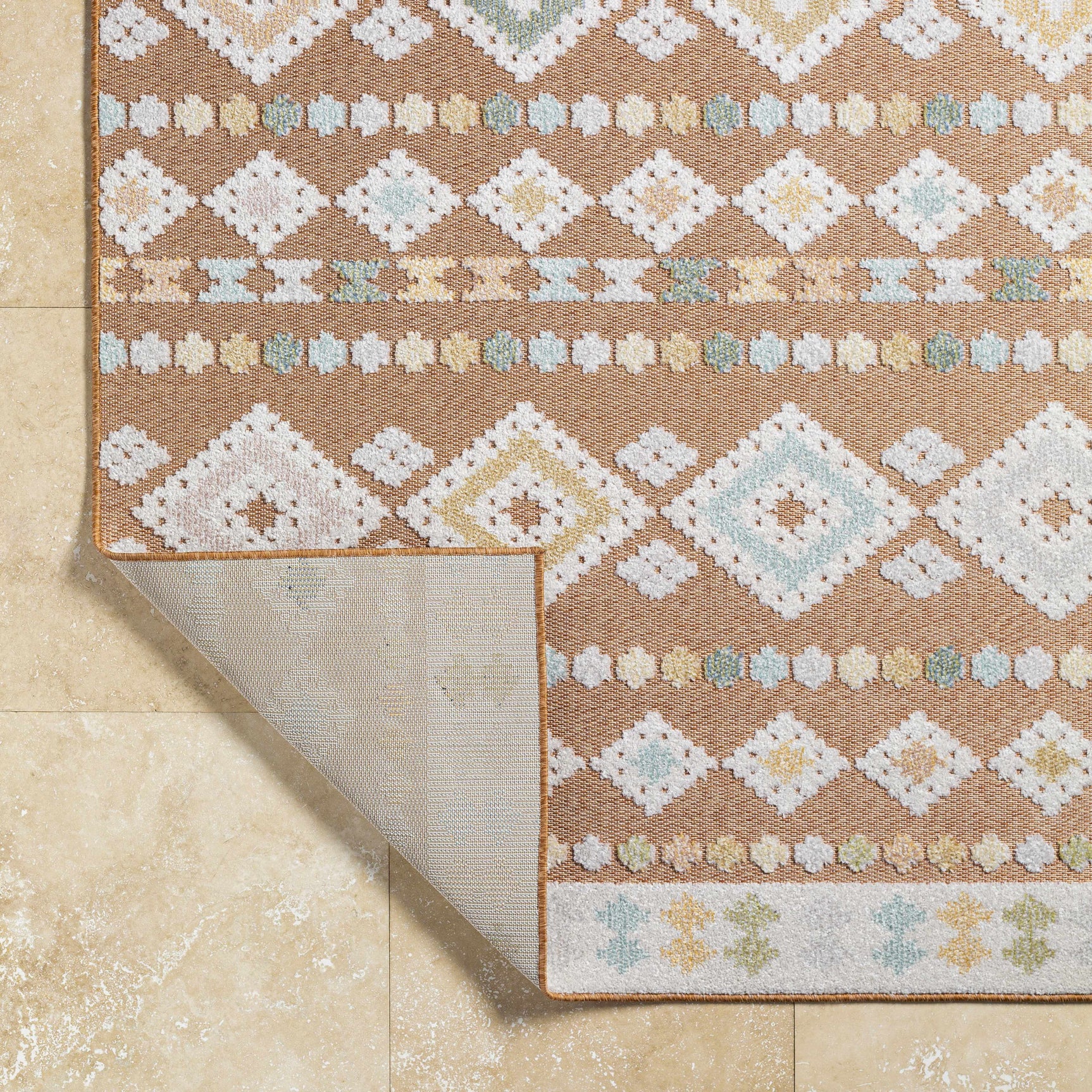 Metta Rust Outdoor Area Rug - Clearance