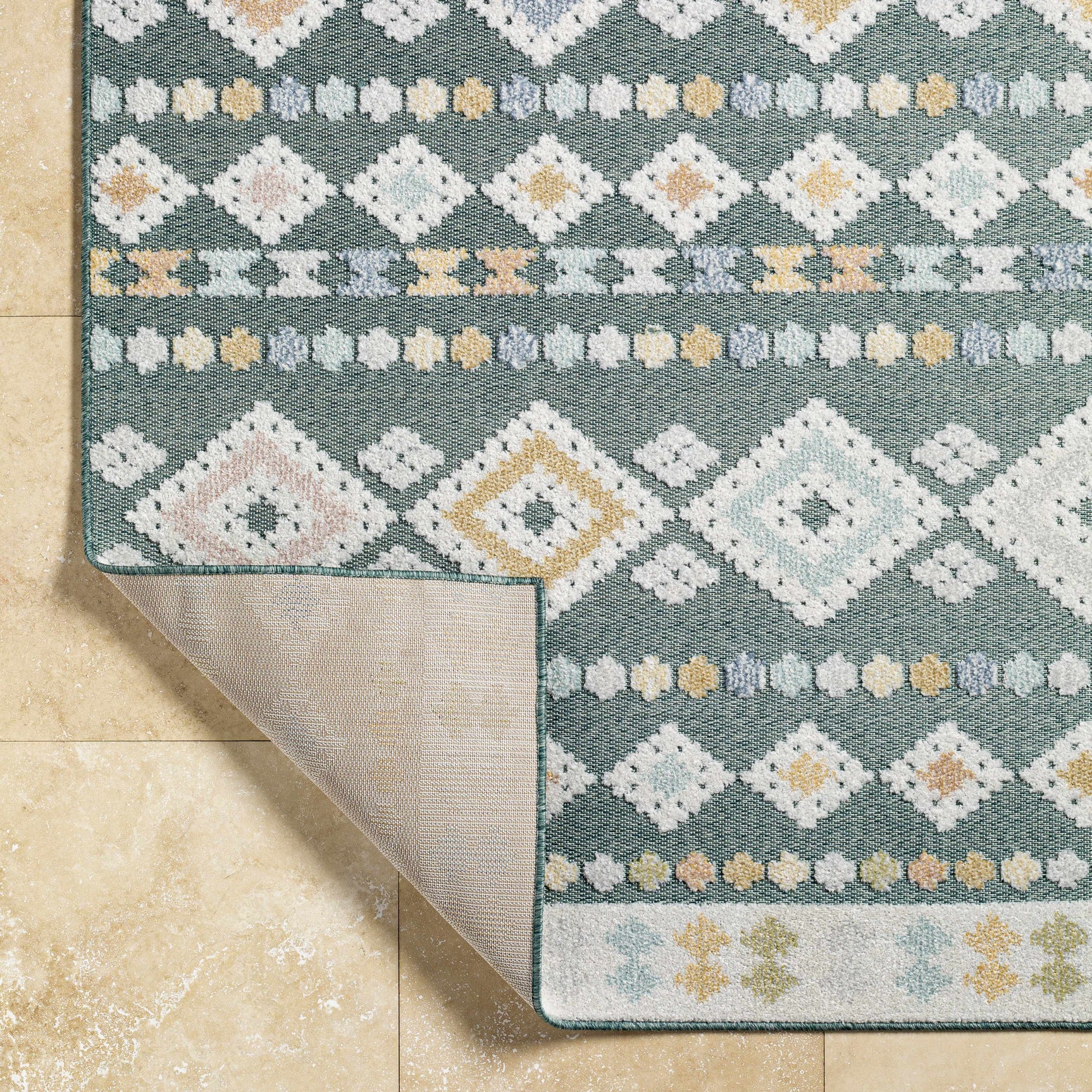 Metta Medium Green Outdoor Area Rug - Clearance