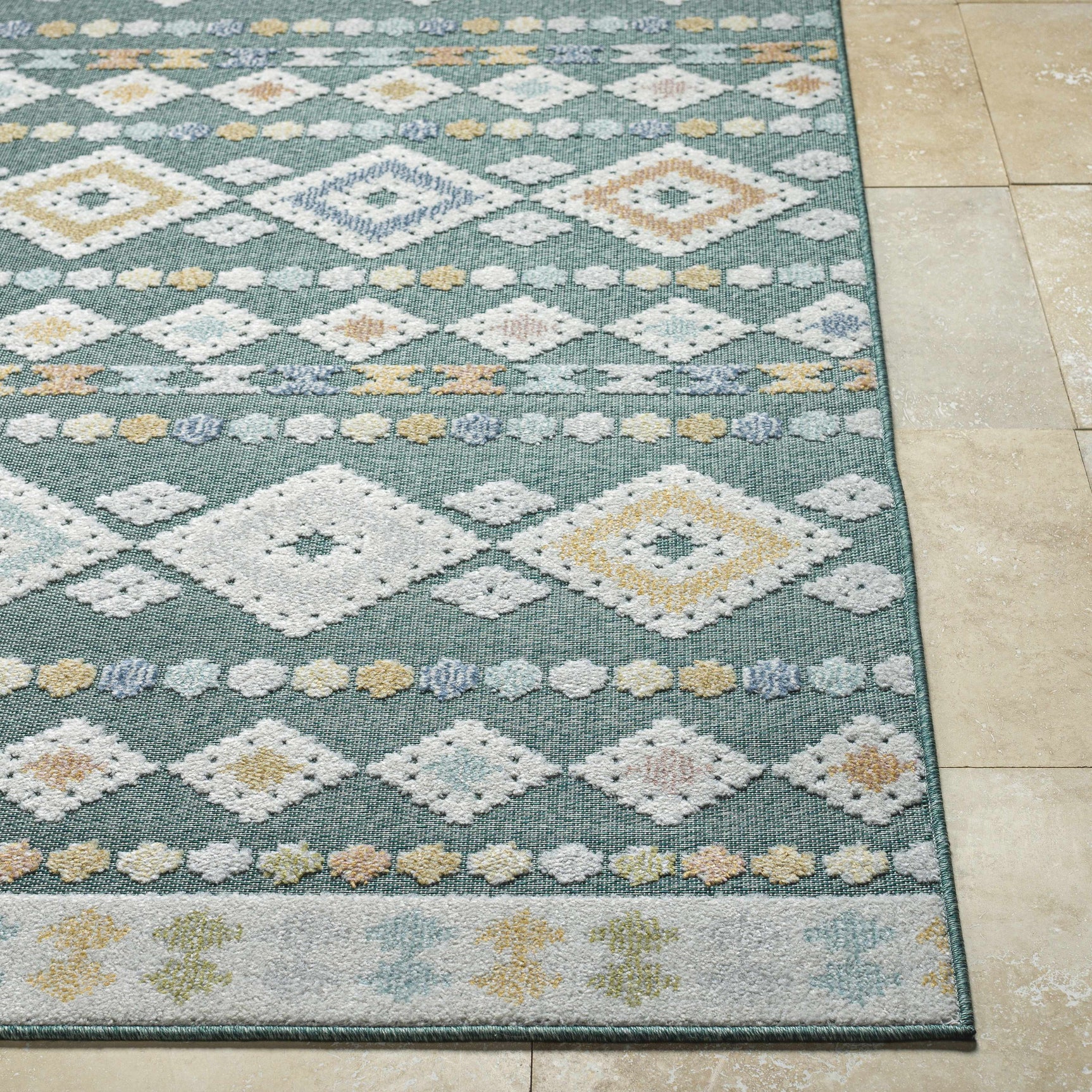 Metta Medium Green Outdoor Area Rug - Clearance
