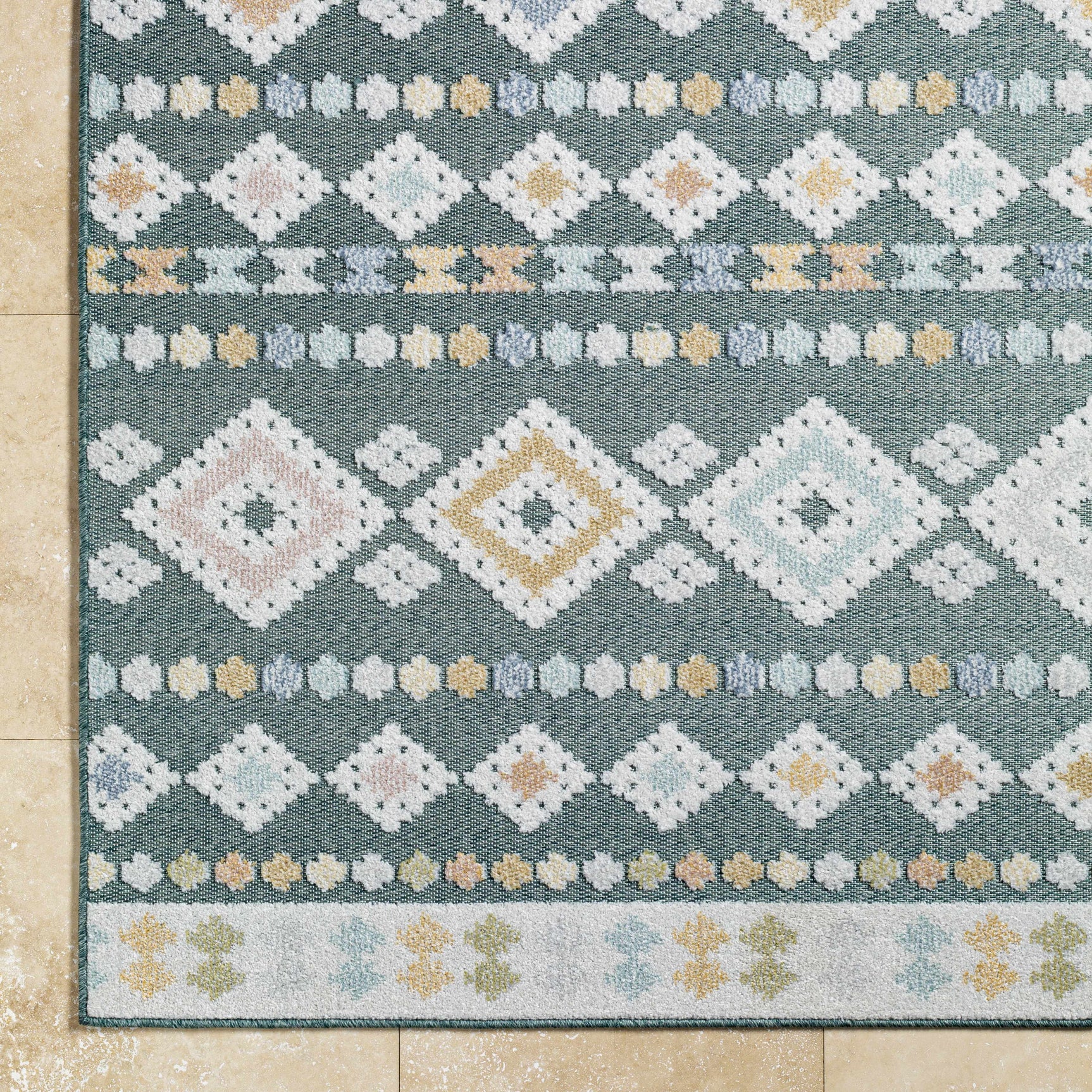 Metta Medium Green Outdoor Area Rug - Clearance