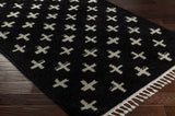 Anda White Cross on Black Plush Rug - Clearance