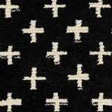 Anda White Cross on Black Plush Rug - Clearance