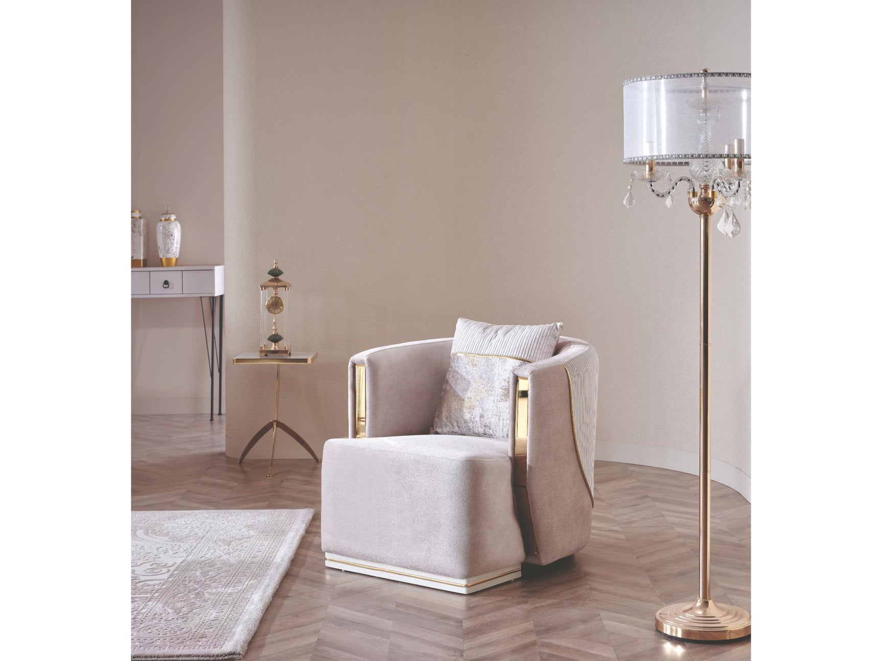 Munich Cream 3-pieces (Sofa & Loveseat & Chair) Living Room Set