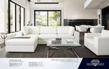 Muse White Performance Fabric Reversible 4-Pc Sectional - Ornate Home