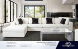 Muse White Performance Fabric Reversible 4-Pc Sectional - Ornate Home