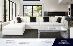 Muse White Performance Fabric Reversible 4-Pc Sectional - Ornate Home
