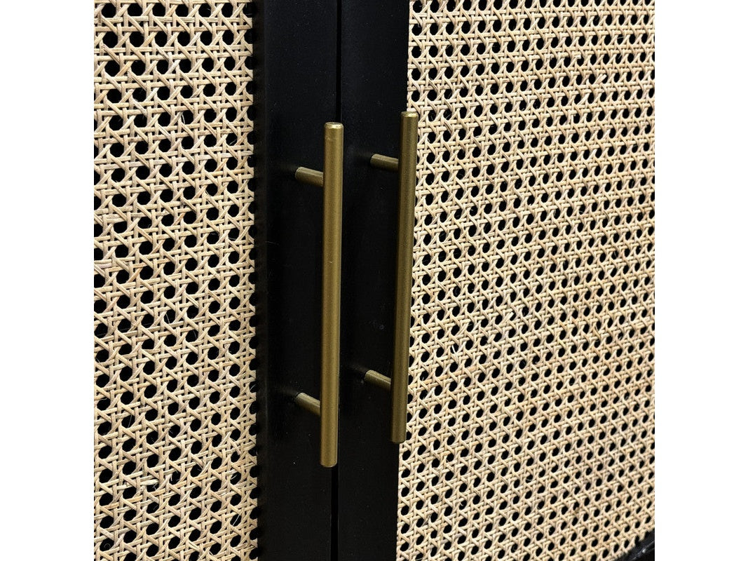 İndi Black/Tan Two-Door Cabinet - Ornate Home