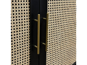 İndi Black/Tan Two-Door Cabinet - Ornate Home