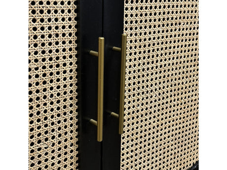 İndi Black/Tan Two-Door Cabinet - Ornate Home