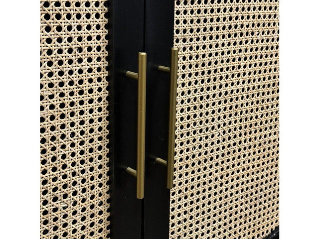İndi Black/Tan Two-Door Cabinet - Ornate Home