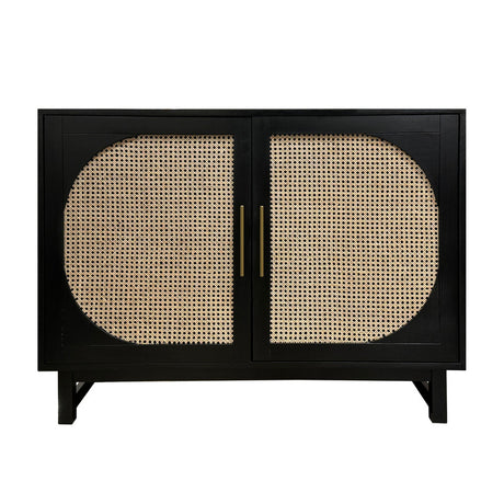 İndi Black/Tan Two-Door Cabinet - Ornate Home