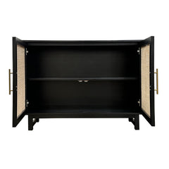 İndi Black/Tan Two-Door Cabinet - Ornate Home
