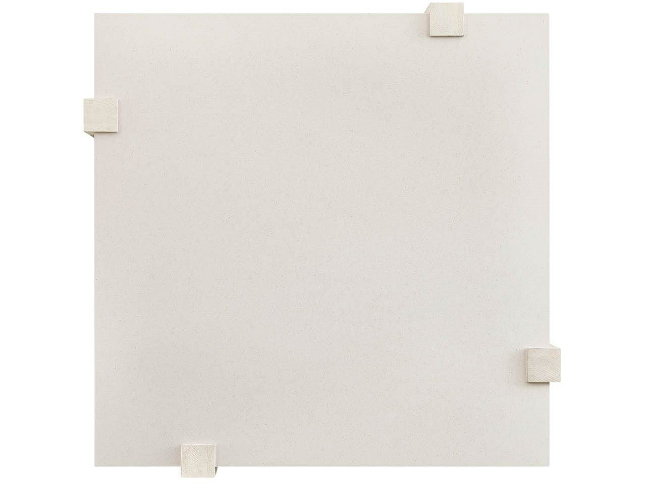 Modern White/Mist 44" Wide Quartz Top Light Oak Base Square Cocktail Table