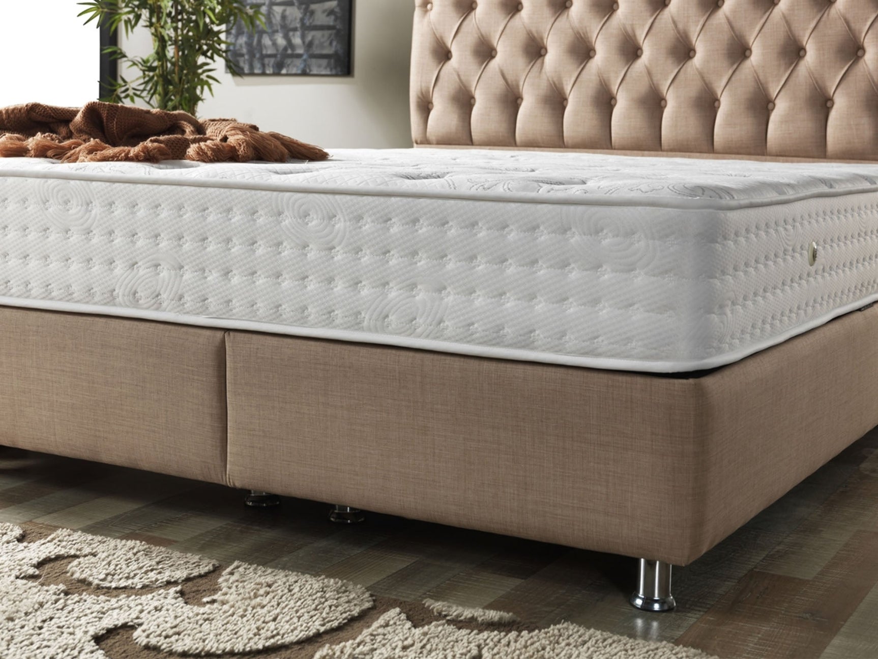 Nevada Cream Storage Bed With Headboard
