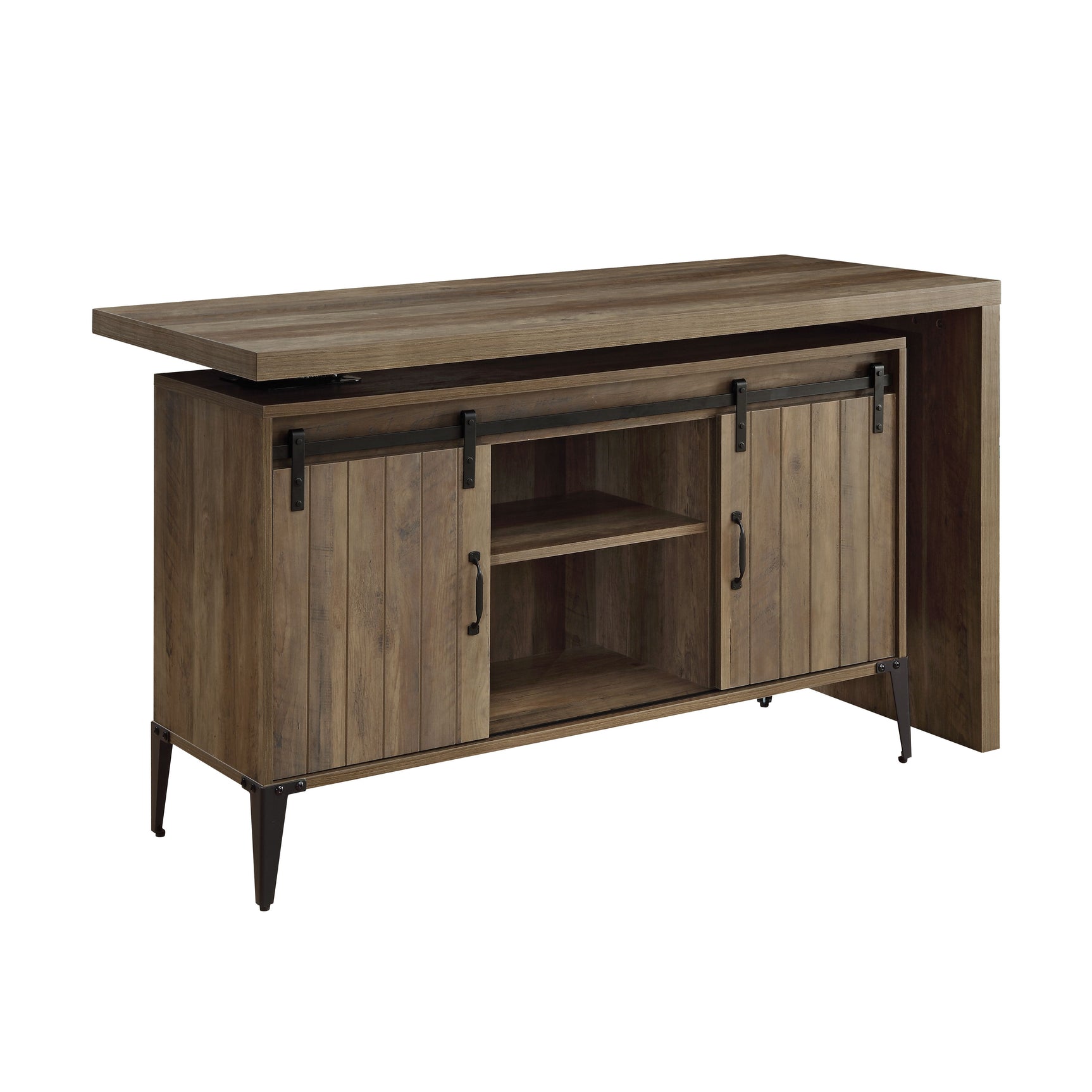 Zakwani Rustic Oak/Black Writing Desk