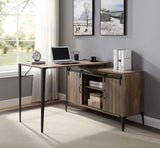 Zakwani Rustic Oak/Black Writing Desk w/ USB