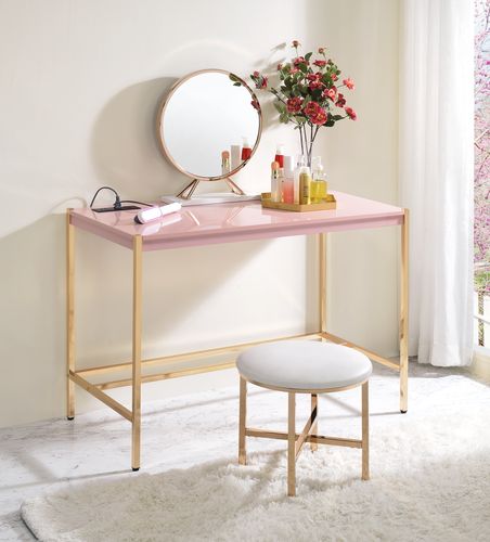 Midriaks Pink Writing Desk W/Usb - Ornate Home