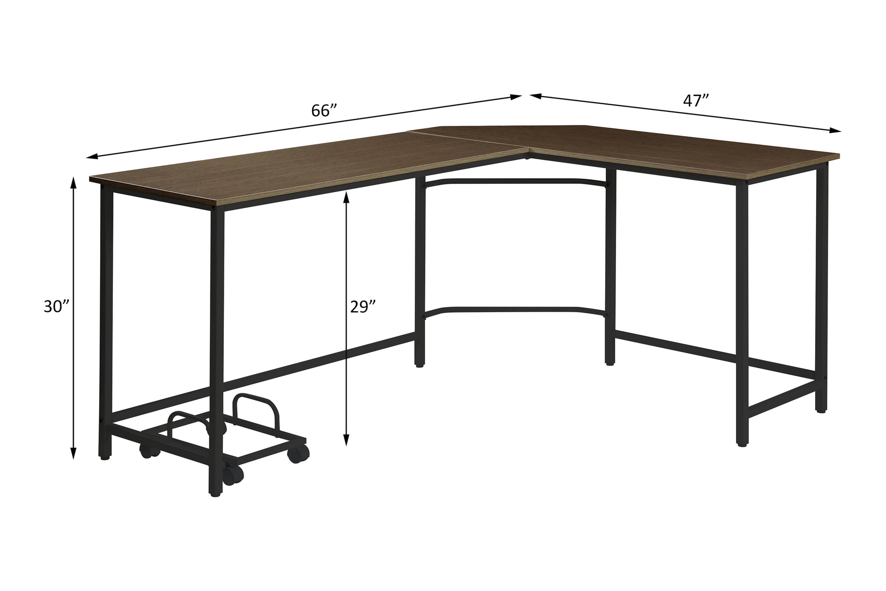 Bambina Oak/Black Computer Desk