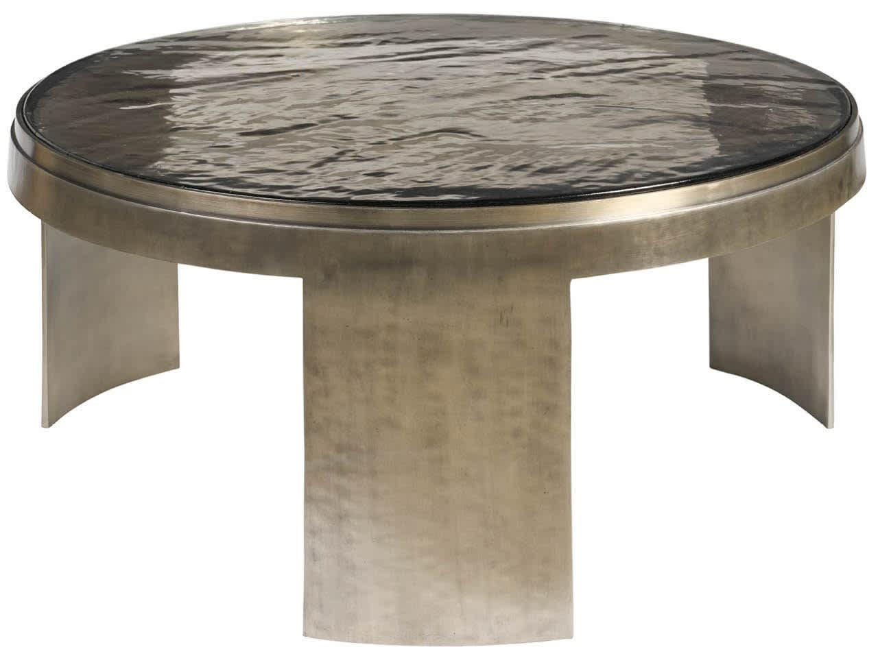 Nuvola Zinc 38" Round Cast Aluminum Base Cocktail Table